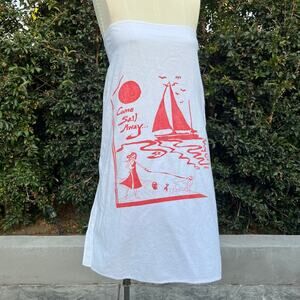 Candice Held Flour Sack White Dress Come Sail Away USA Made